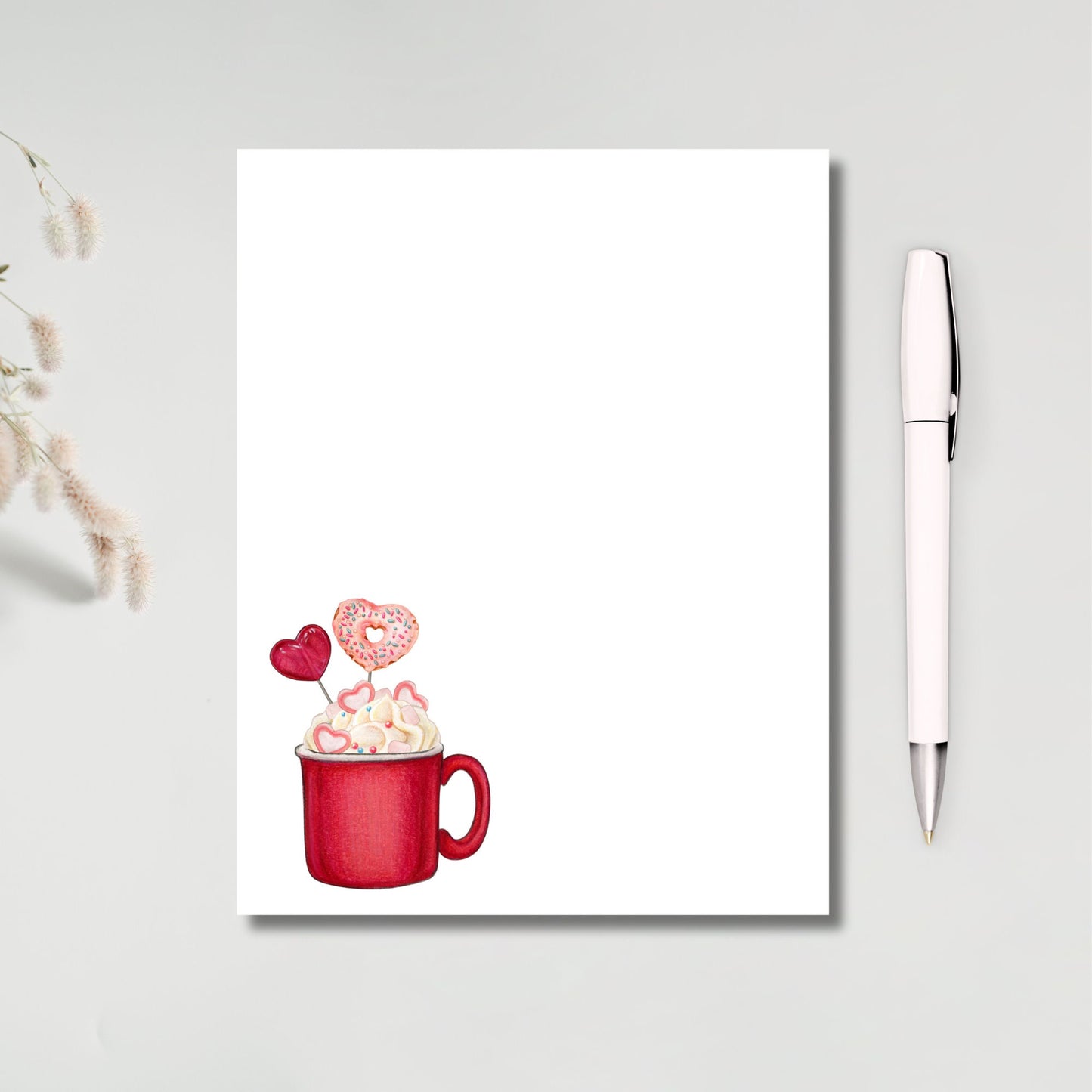 Personalized Valentine's gift a cute cup heart personalized notepad is a perfect gift for a daughter