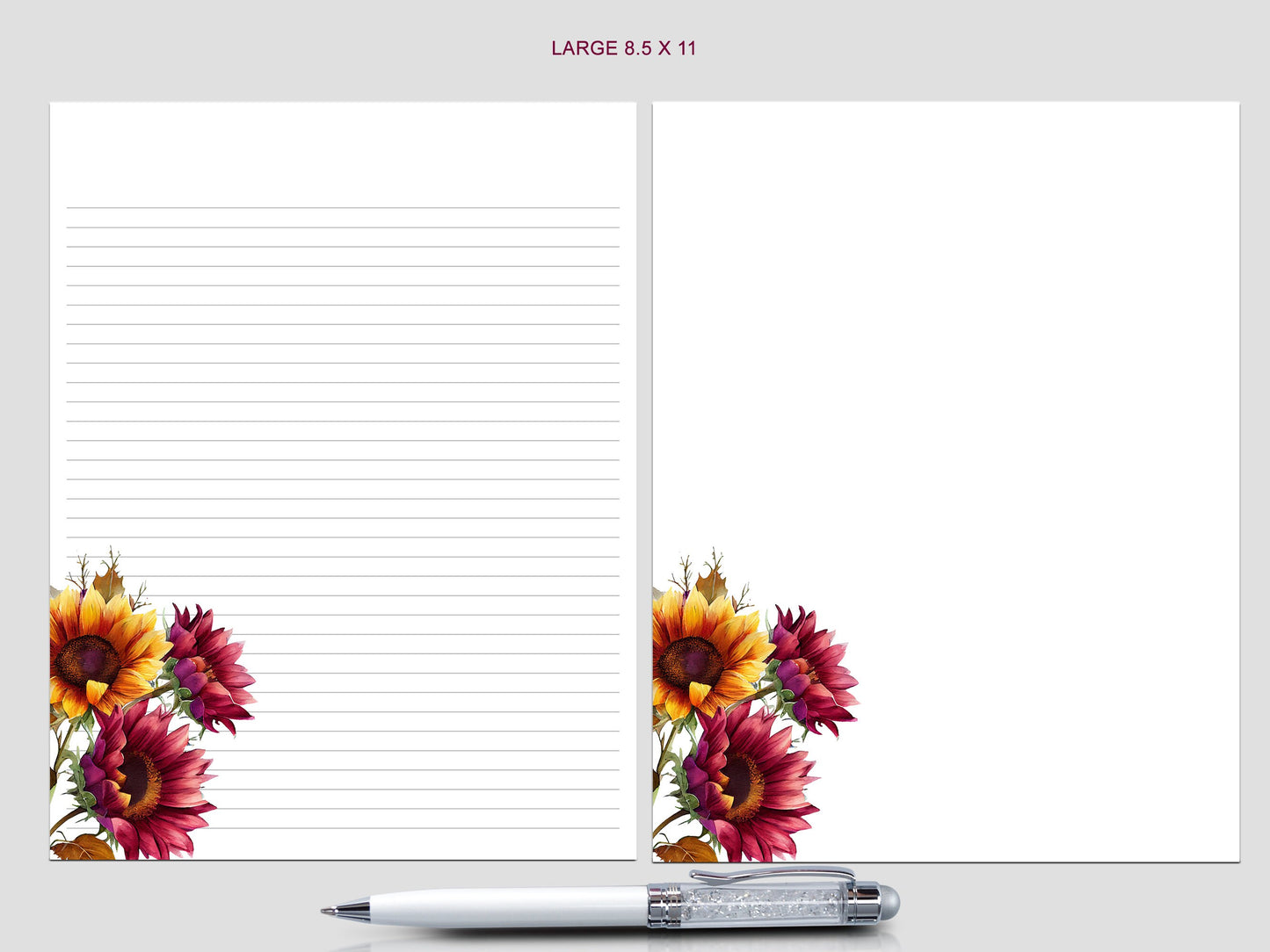 Sunflower gifts fall floral notepads sunflower gift for her custom notepad writing paper for penpals or personalized birthday gift for mom