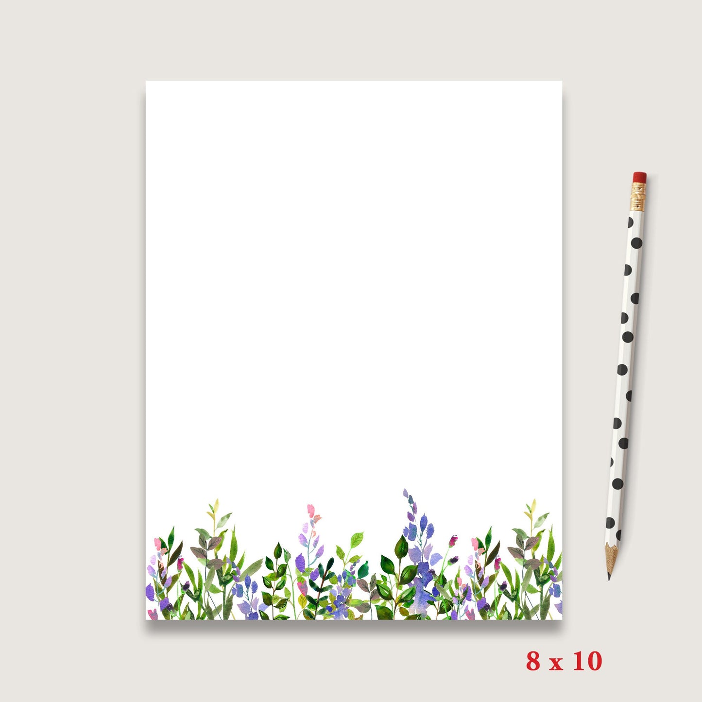 Greenery notepad personalized stationery set with large notepad and envelopes gift for mom