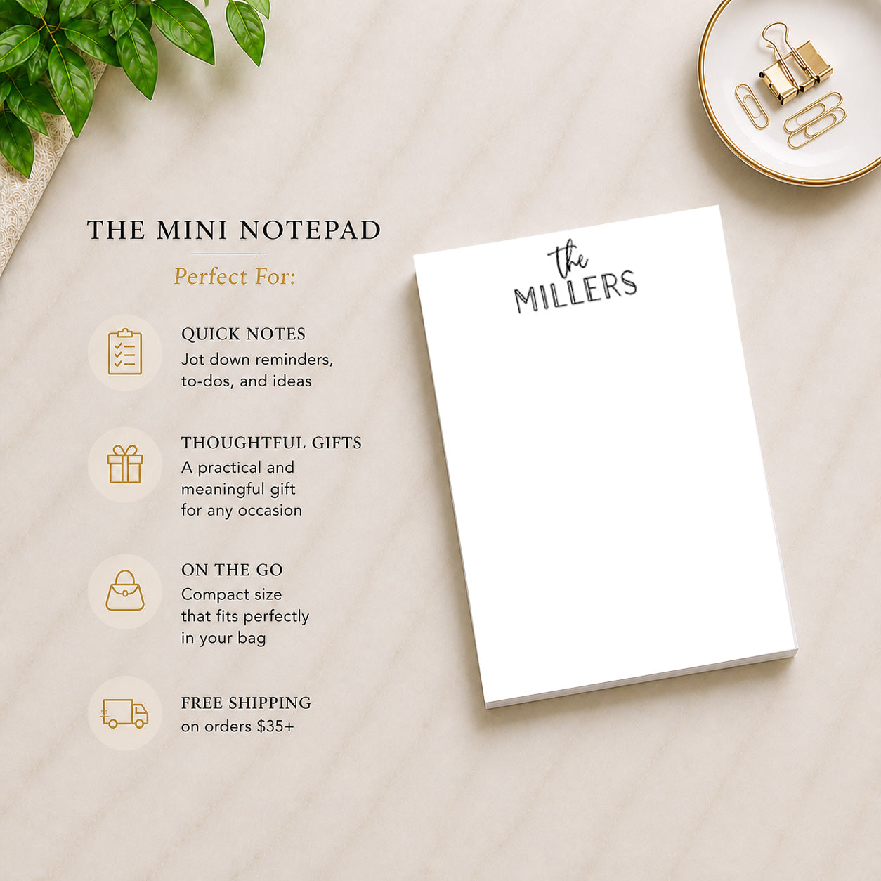 Professional stationery or family notepad gift |60 sheet note writing pad