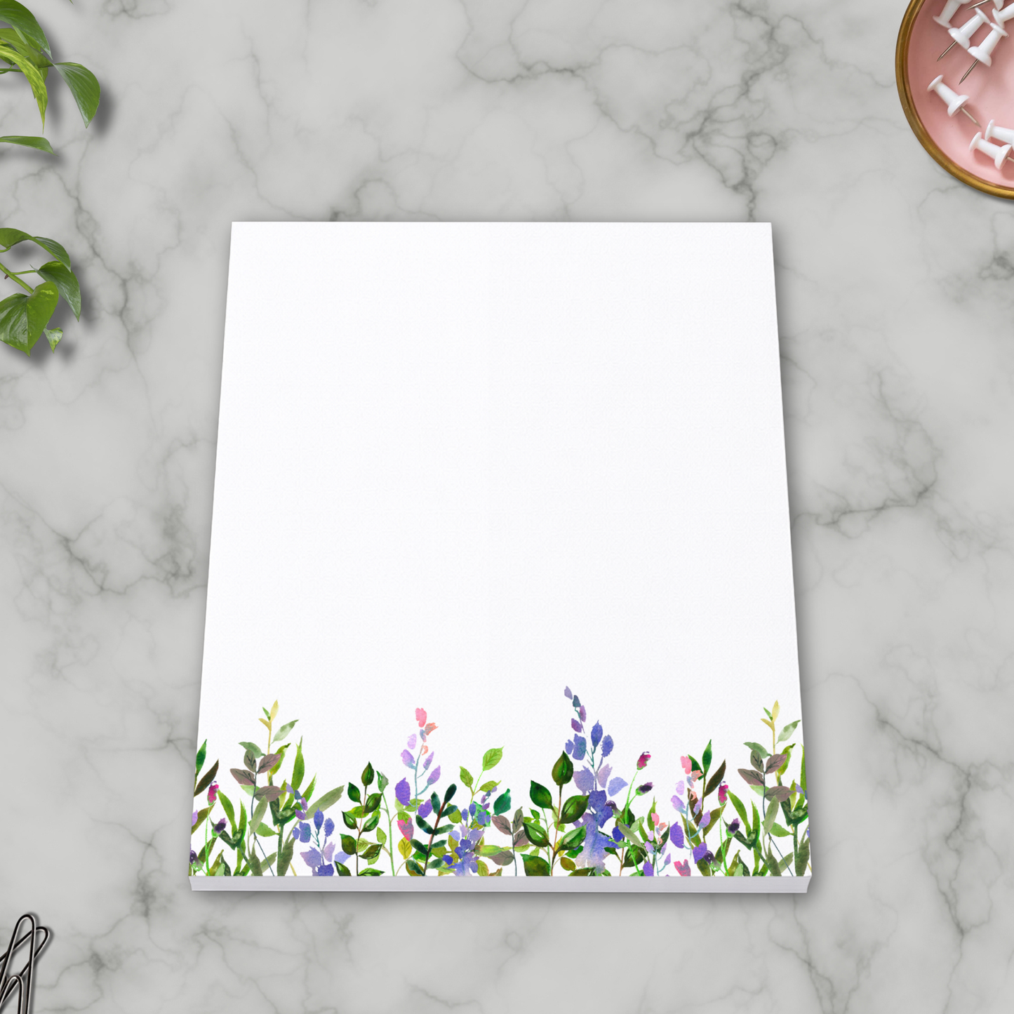 Small notepad and envelope set | 60 sheet tear-off notepad and envelopes| pretty greenery desk pad