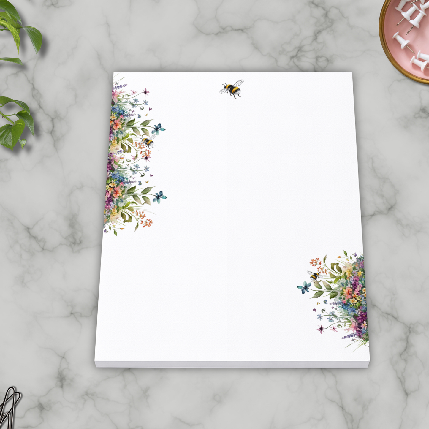 Small bee notepad and envelope set | 60 sheet tear-off notepad and envelopes| gift for friend