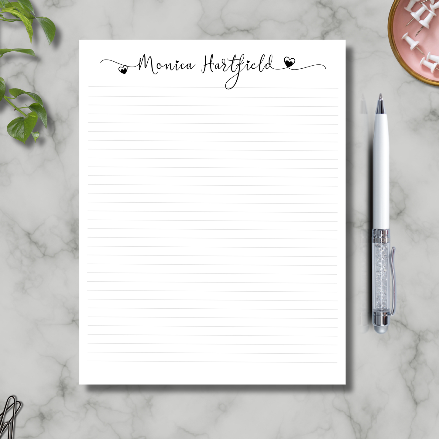 Custom stationery| appreciation gift | 60 sheet letter writing pad