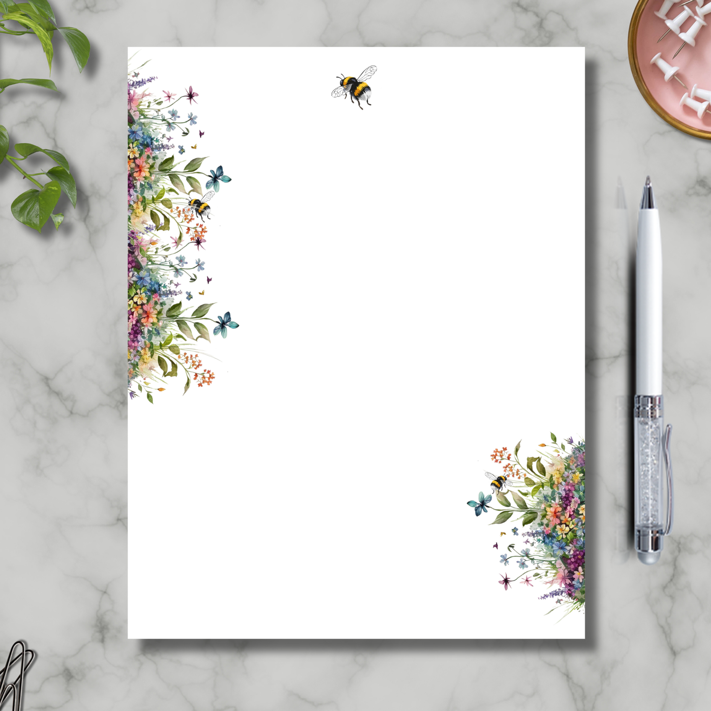 Personalized notepad |gift to friend | summer bee stationery
