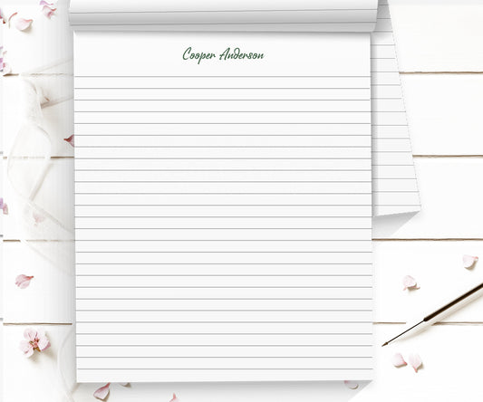 Personalized notepad large lined writing paper with 5 size options add 2 or more for a gift to boss