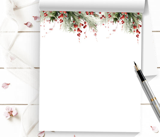 Christmas notepad large winter notepad pretty holiday writing paper comes in 5 sizes