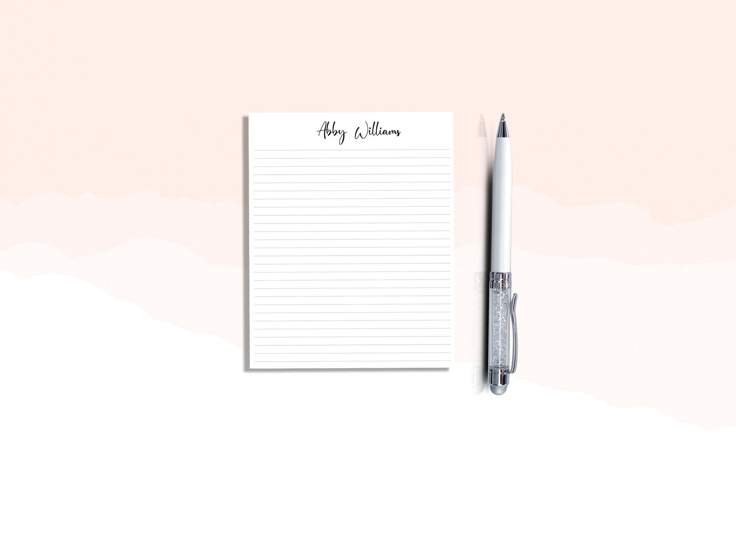 Notepad personalized notepad customized with your name or initials gift for boss large  memo pad pen pal writing paper