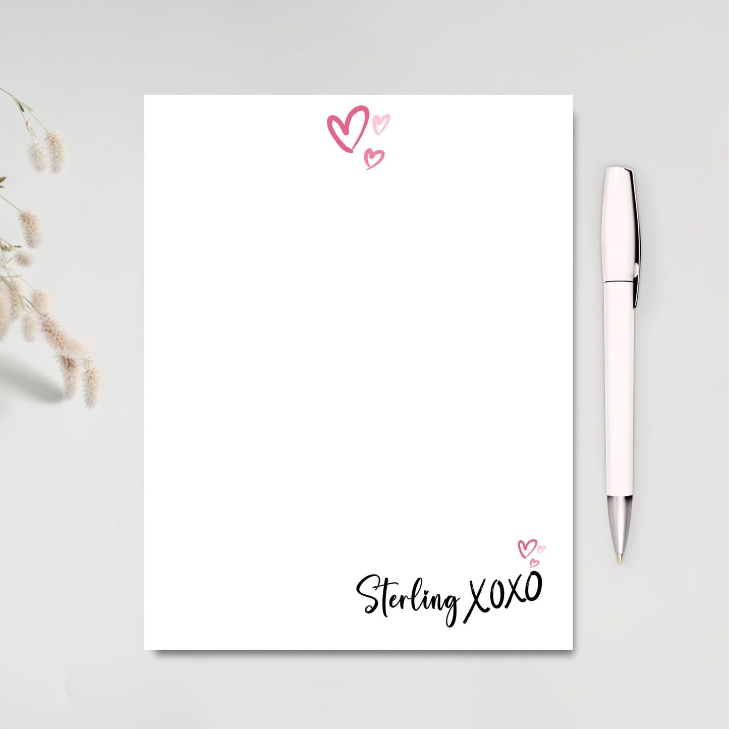 Valentine notepad cute stationery paper to write love notes comes in 5 sizes and 50 or 100 sheets