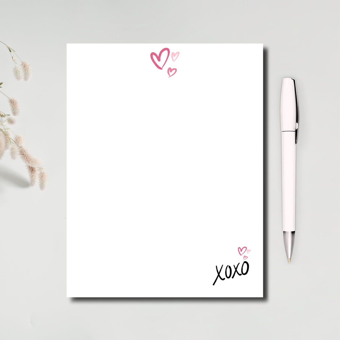 Valentine notepad cute stationery paper to write love notes comes in 5 sizes and 50 or 100 sheets