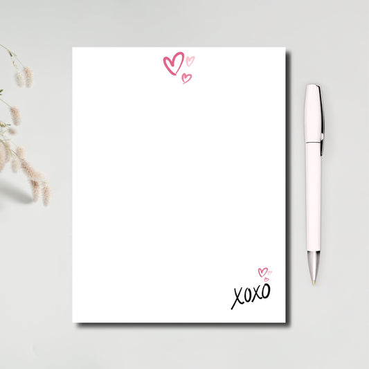 Valentine notepad cute stationery paper to write love notes comes in 5 sizes and 50 or 100 sheets