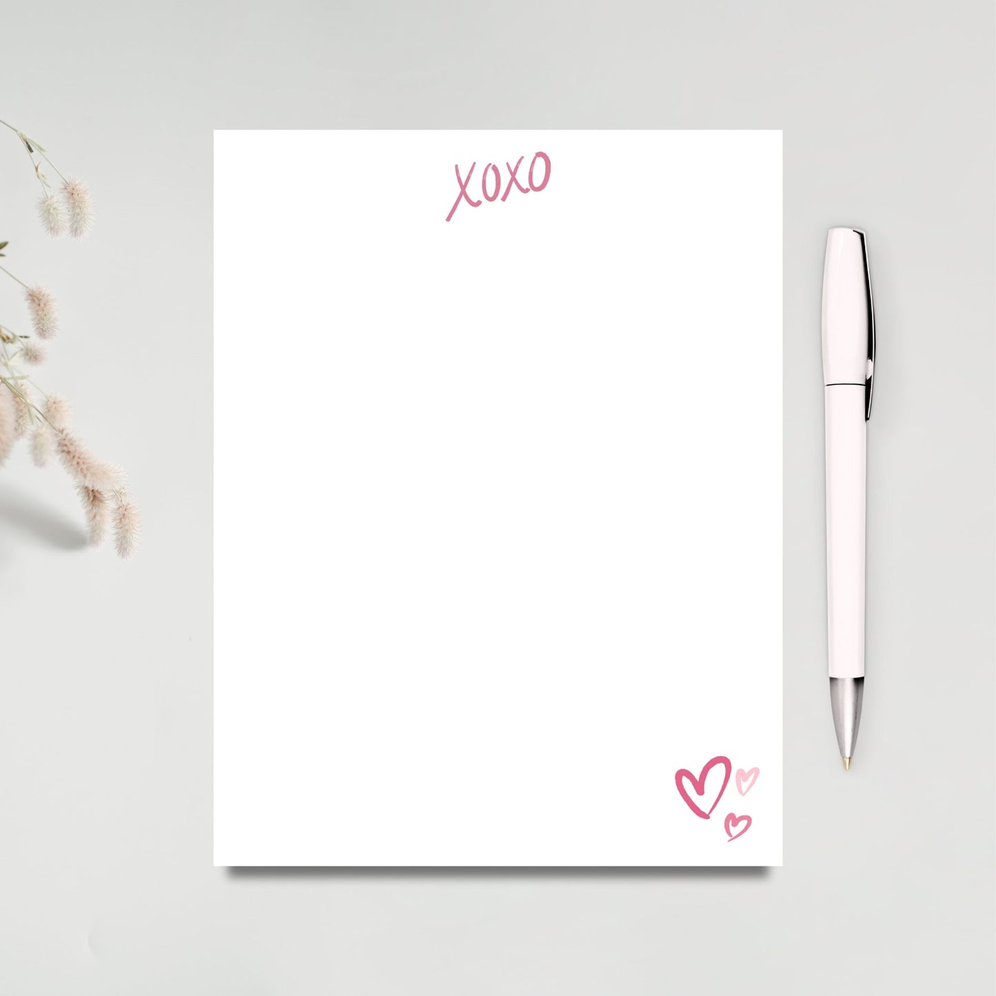 Valentine notepad this cute XOXO writing paper comes in 5 sizes with 50 or 100 sheets