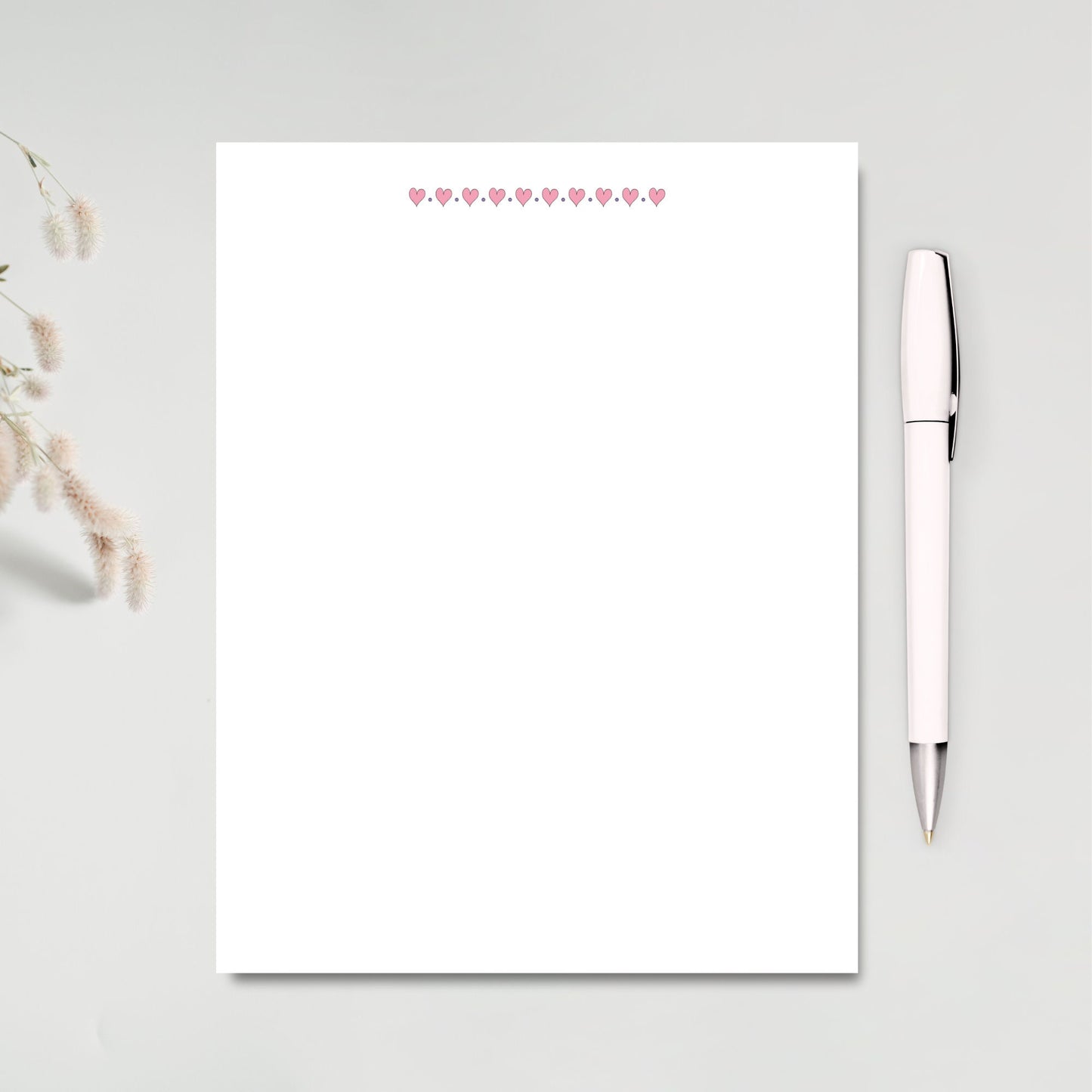 Valentine's gift for teacher personalized notepad a minimalist Valentine gift with little hearts
