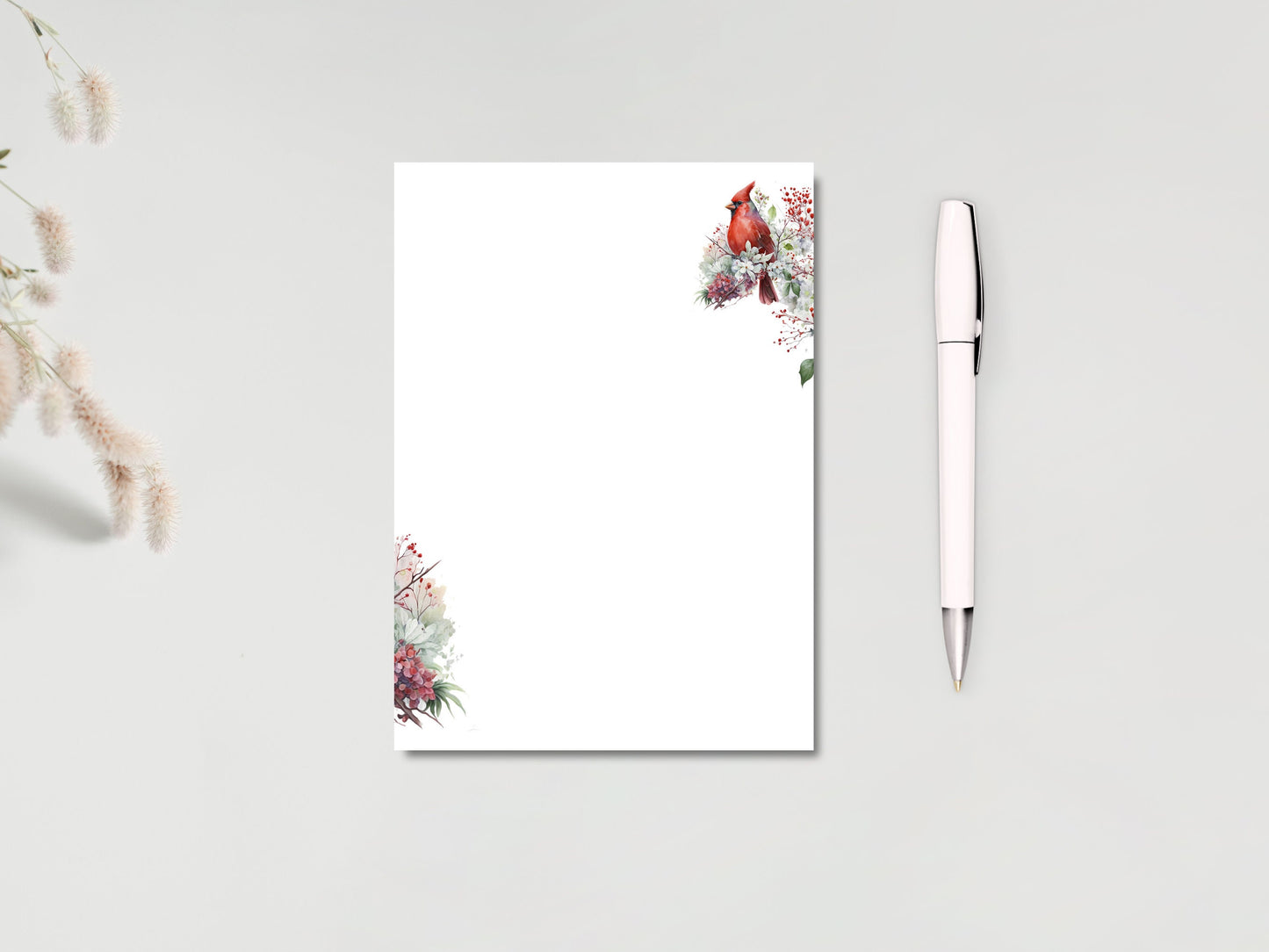 Cardinal Christmas Notepad - Festive Holiday Stationery - Perfect Christmas Gift for Note-Taking