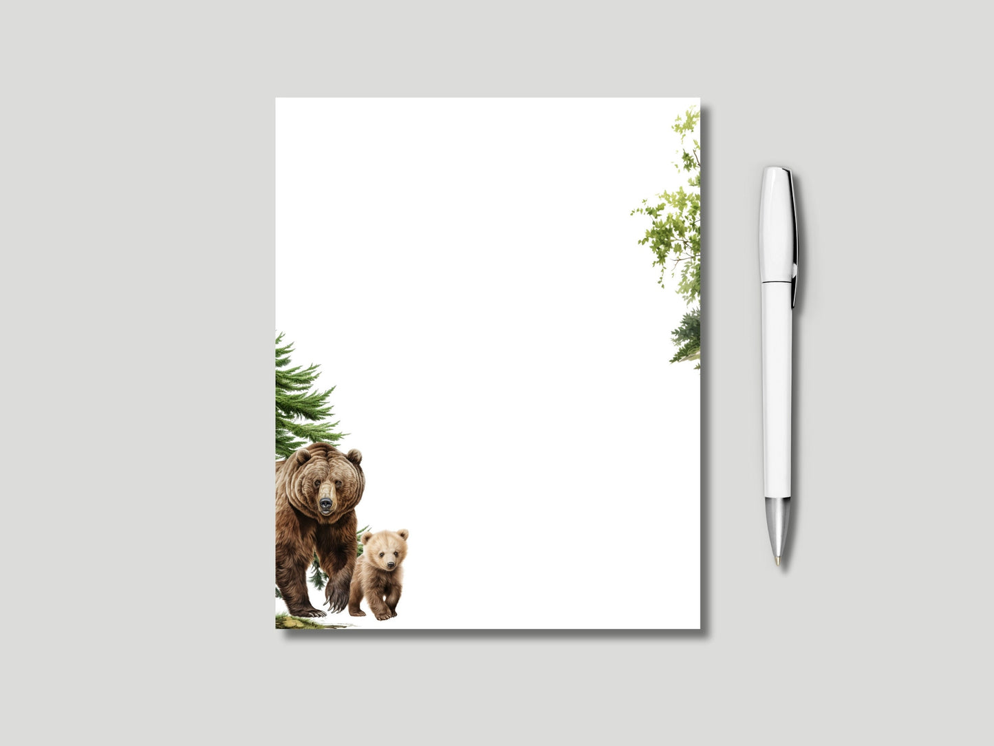 Gift for Mothers Day personalized notepad with wildlife and bears customize your notepad