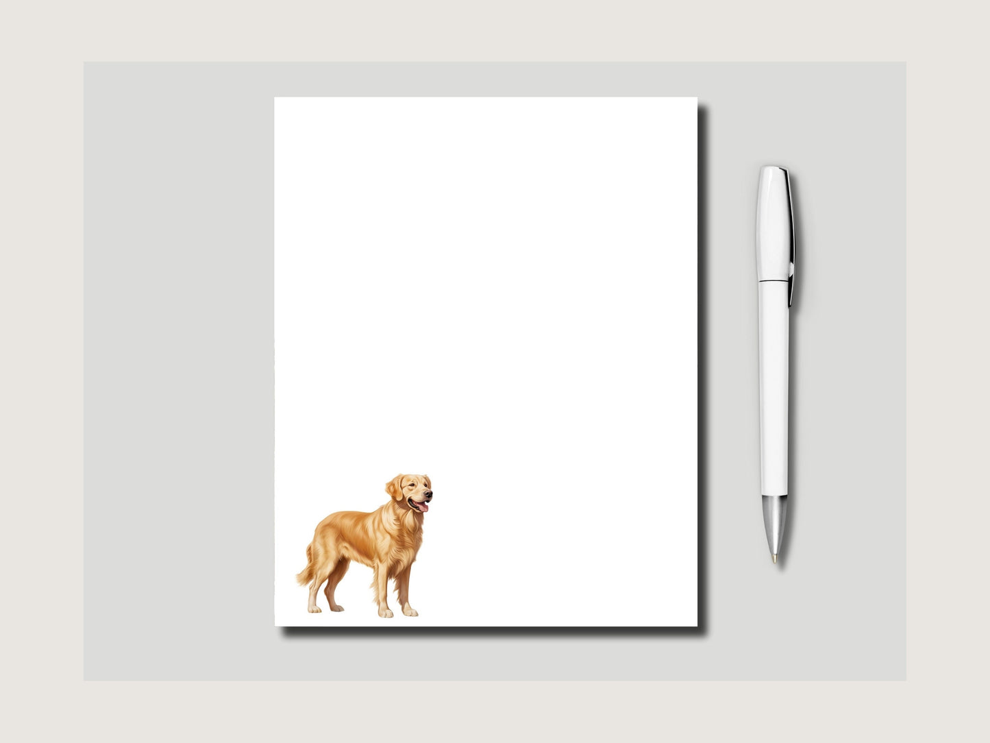 Dog lover gift golden retriever notepad customize notepad with your name or company logo select from different sizes for the perfect gift