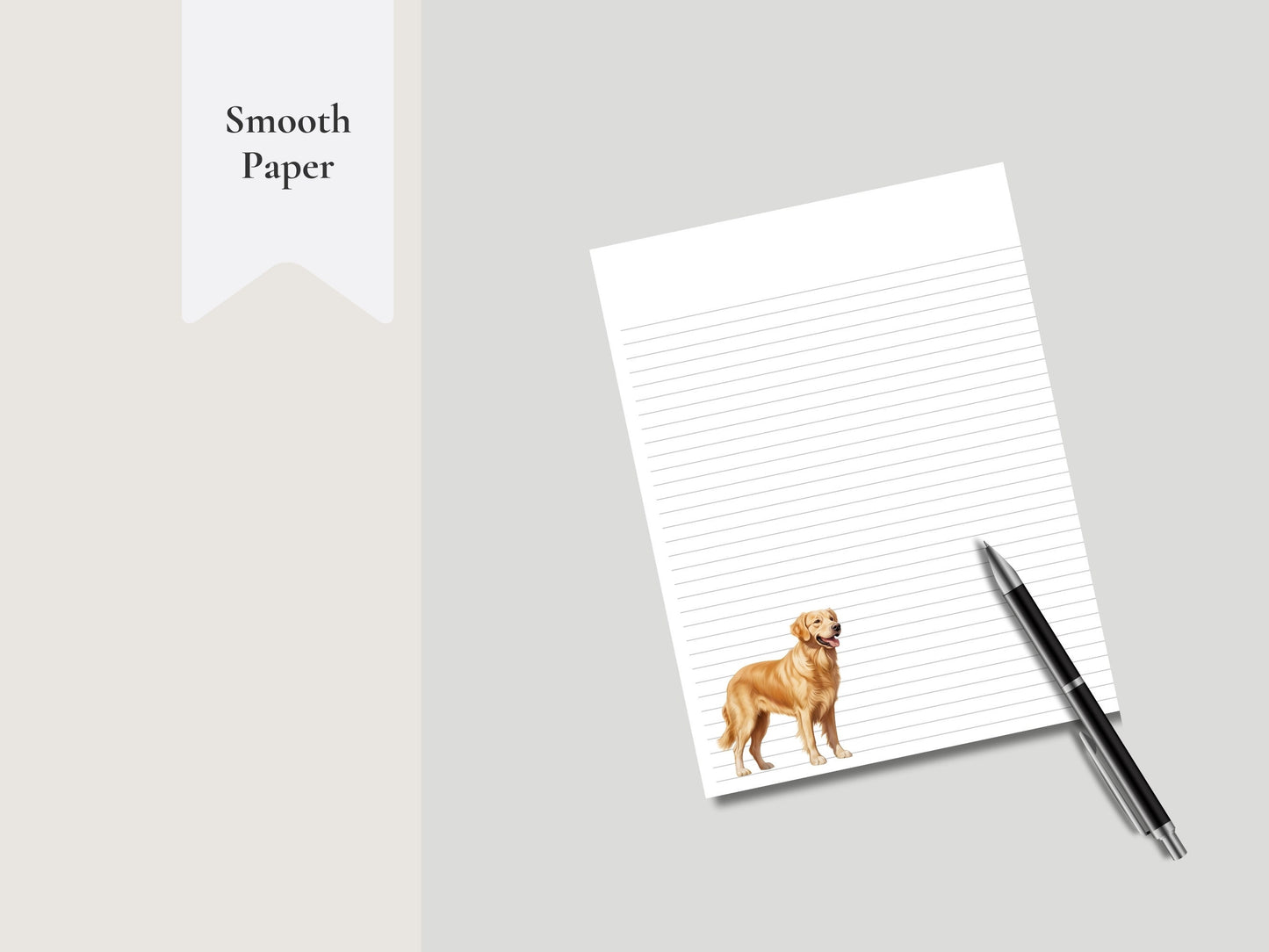 Dog lover gift golden retriever notepad customize notepad with your name or company logo select from different sizes for the perfect gift