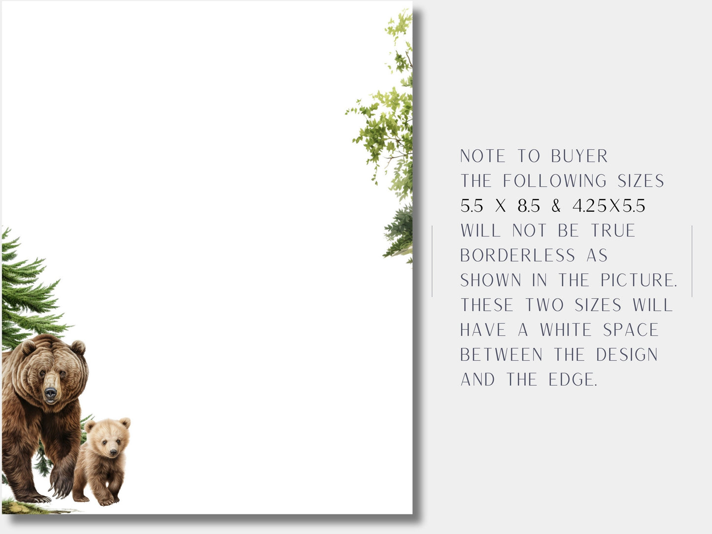 Gift for Mothers Day personalized notepad with wildlife and bears customize your notepad