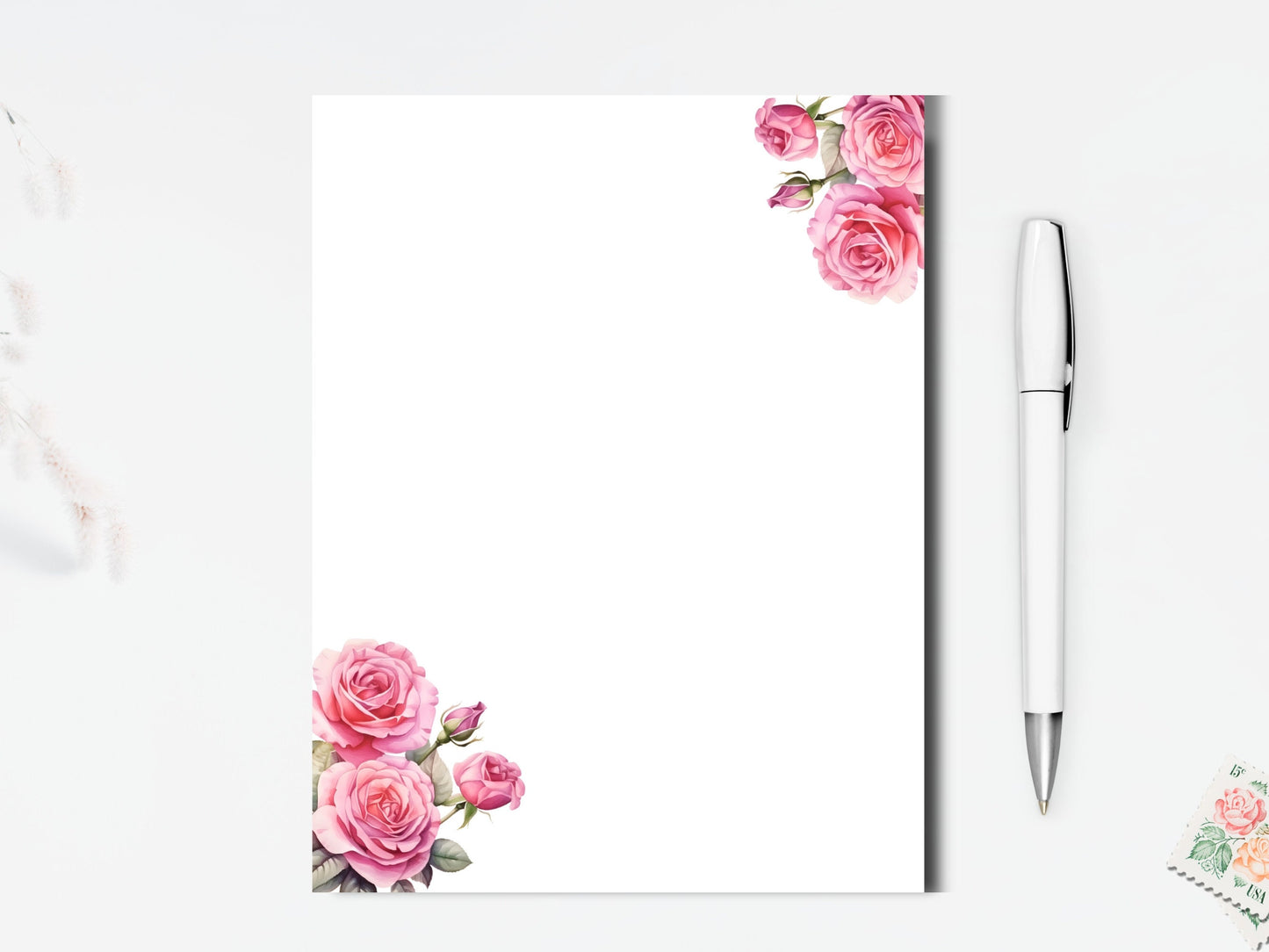 Rose notepad can be personalized for a Mother's Day gift or housewarming gift