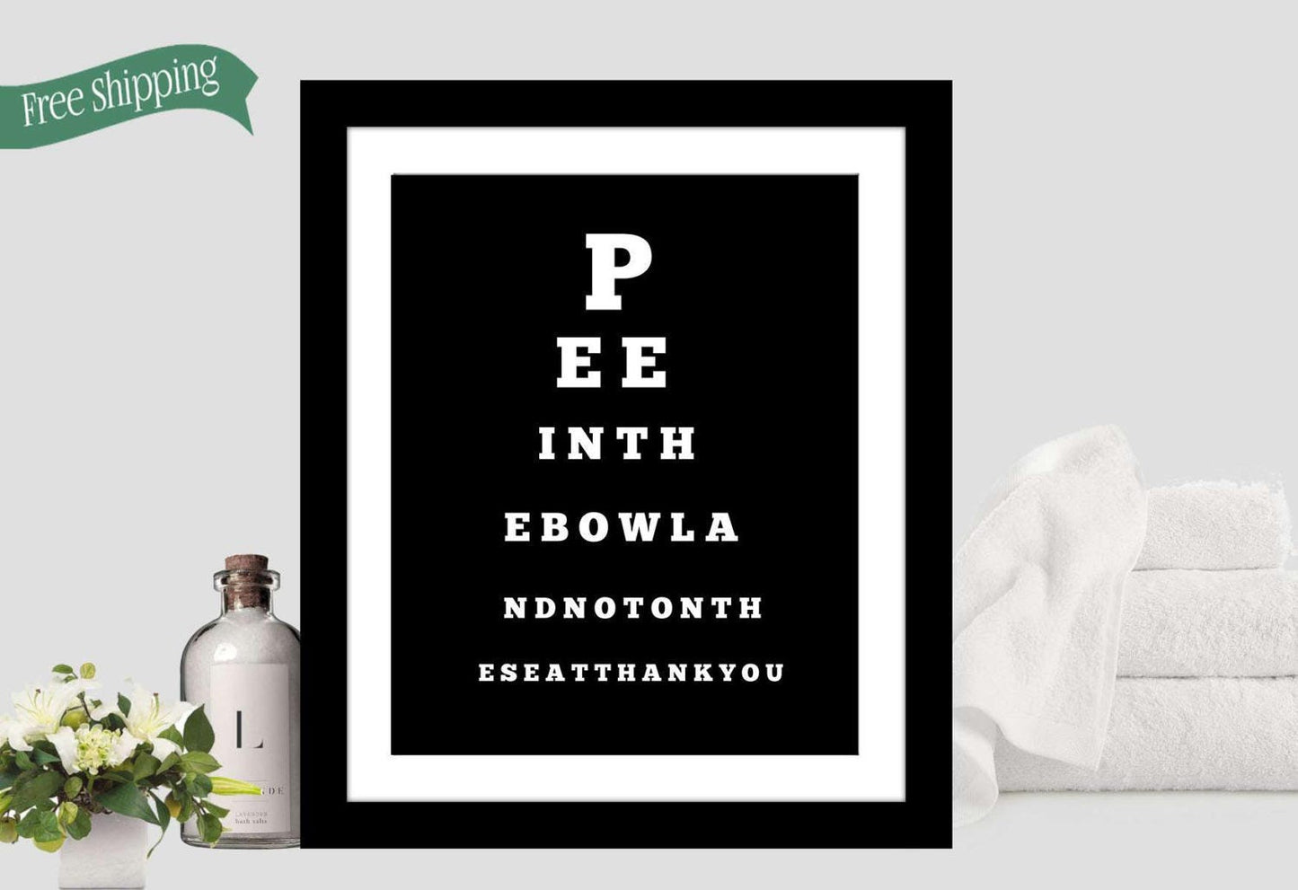 Funny bathroom wall art black and white bathroom wall decor