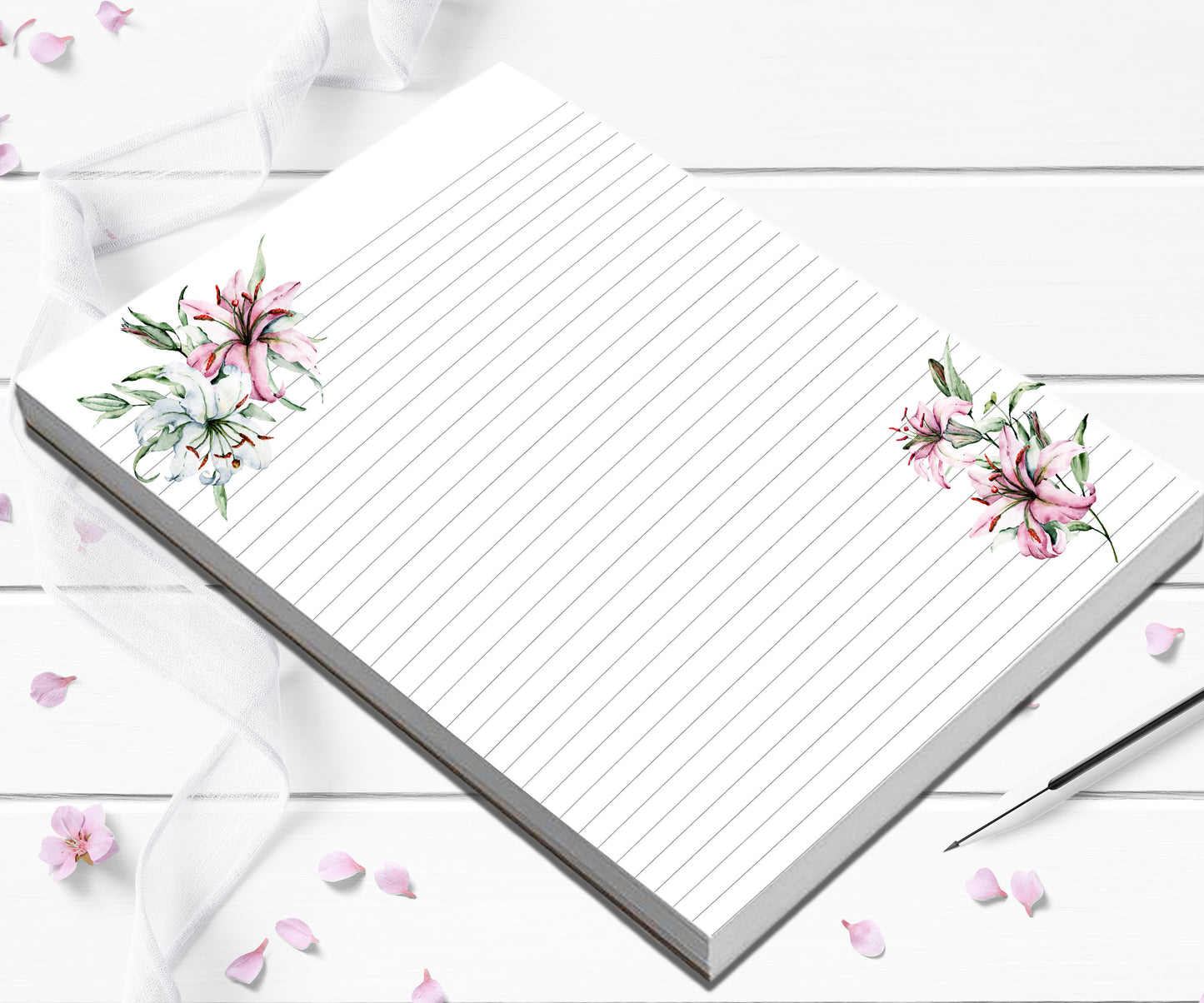 Pretty flower notepad makes a nice gift for grandma comes in 5 sizes 50 or 100 sheets