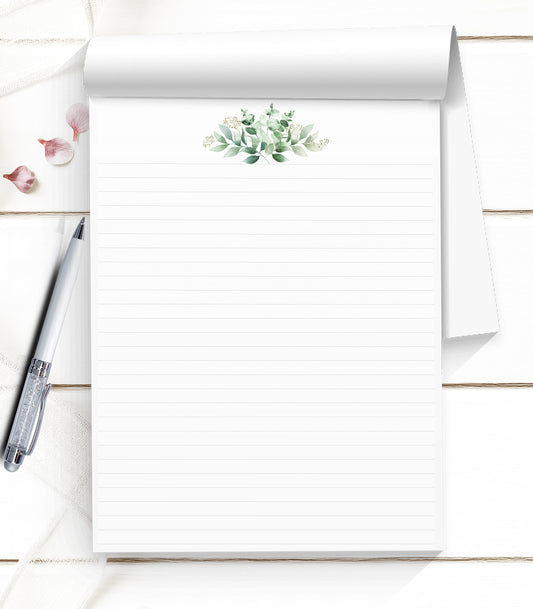 Greenery notepad simple writing paper, pretty writing paper for a co-worker gift or appreciation gift to boss