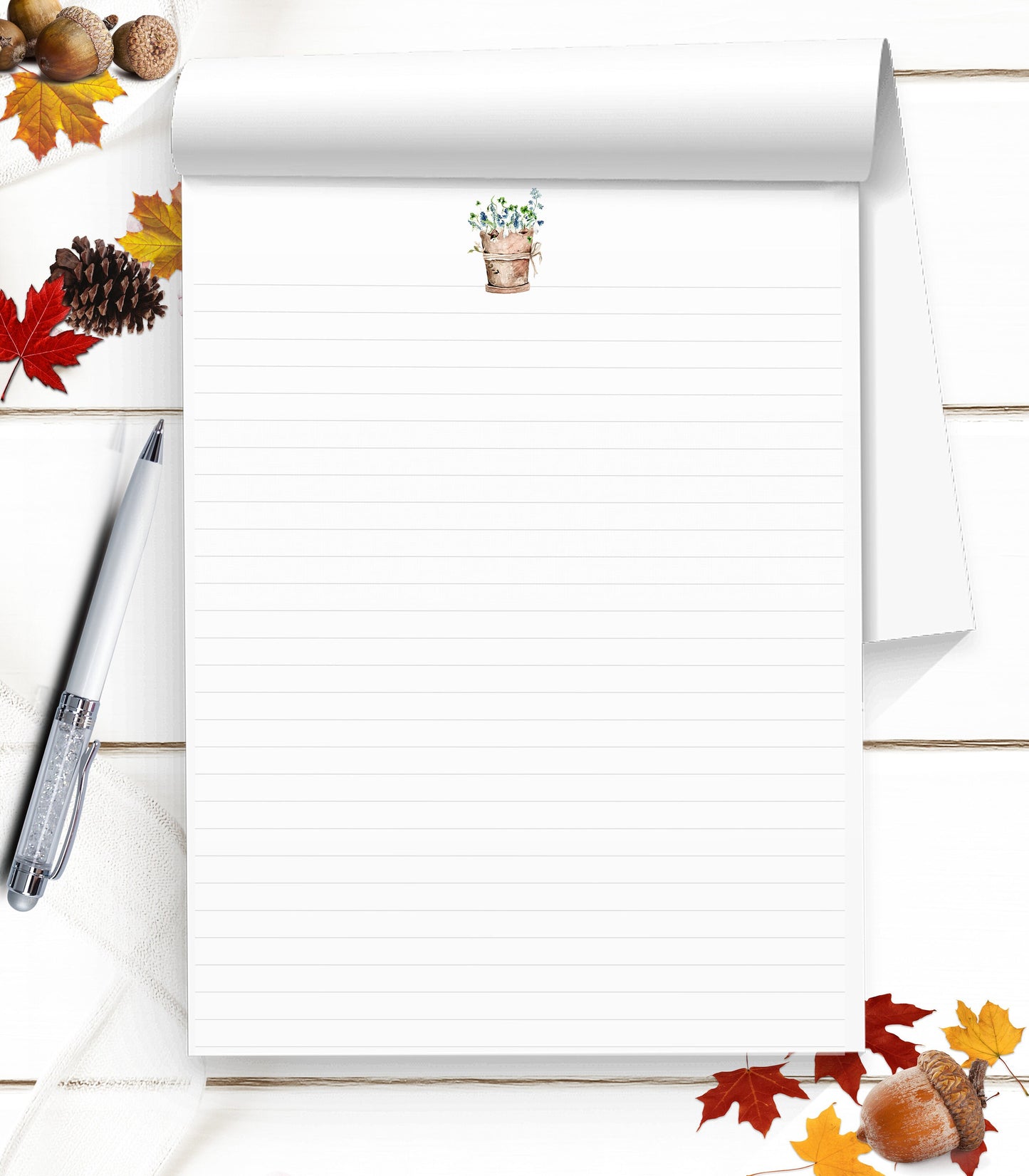 Simple plant lovers notepad gift or thank you gift for friend this cute plant writing paper