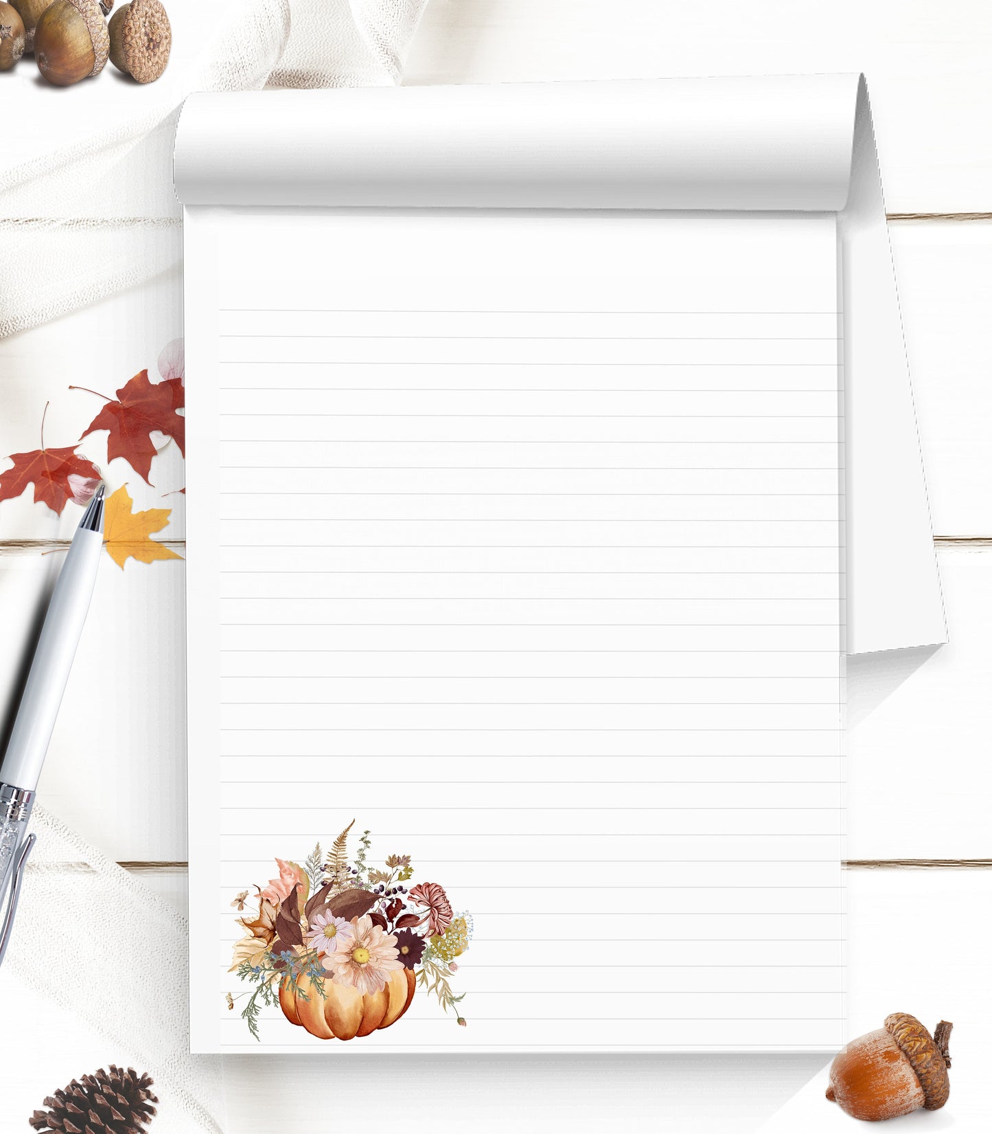 Fall pumpkin stationery custom notepad housewarming gift or thank you gift