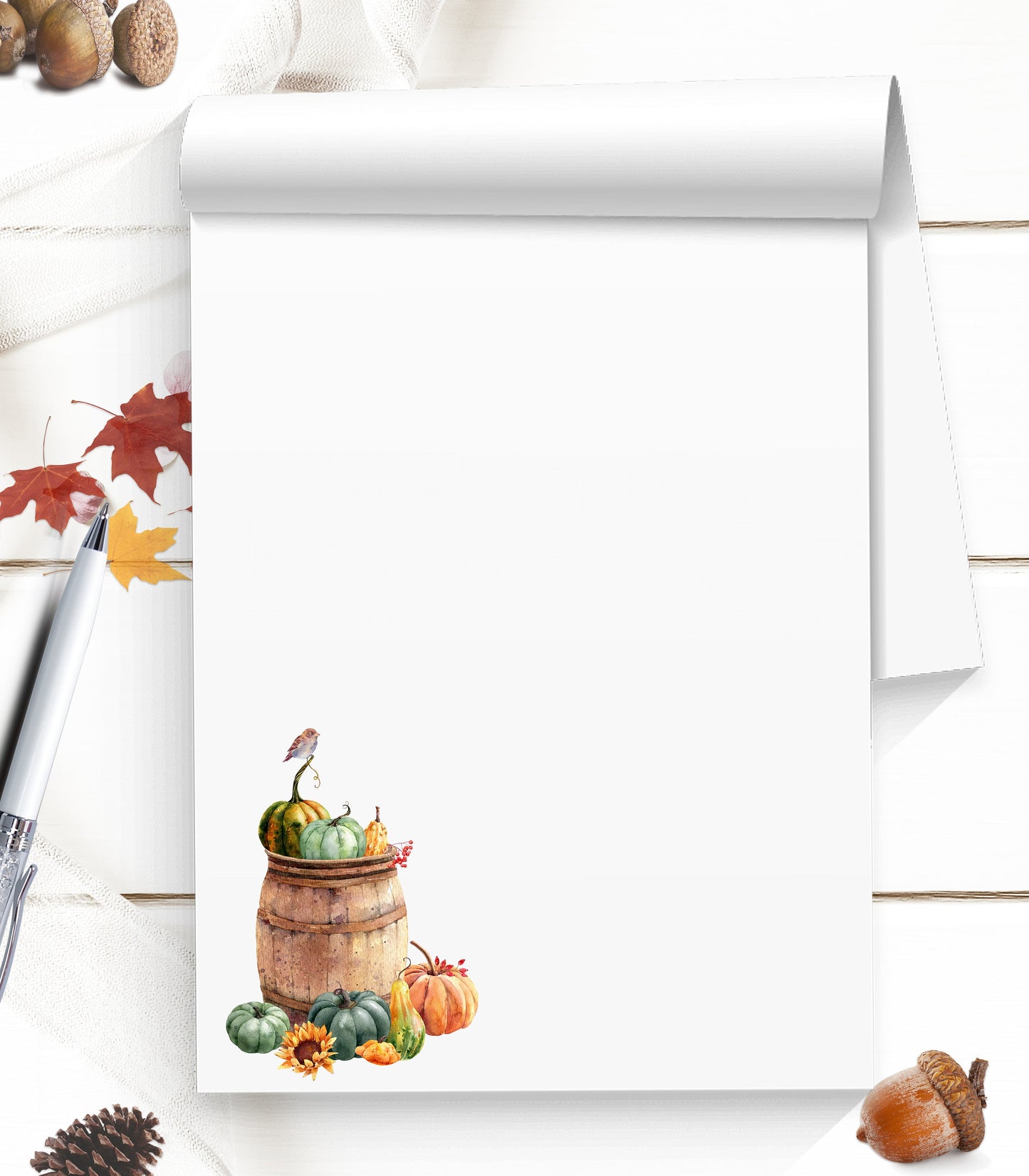 Cute pumpkin notepad a fall stationery writing paper gift for a friend or co-worker