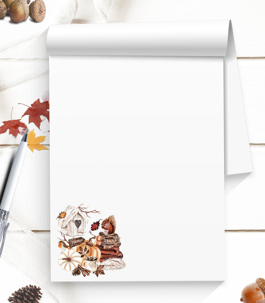 Fall writing paper cute notepad large lined notepad gift for a friend or cozy up and use for your own letter writing stationery 5 sizes