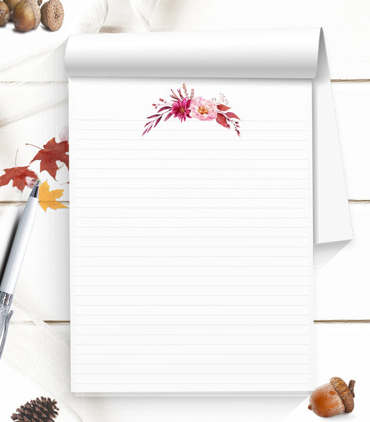 Fall stationery writing paper pretty floral notepad comes in 5 sizes enjoy writing on this smooth letter-writing paper