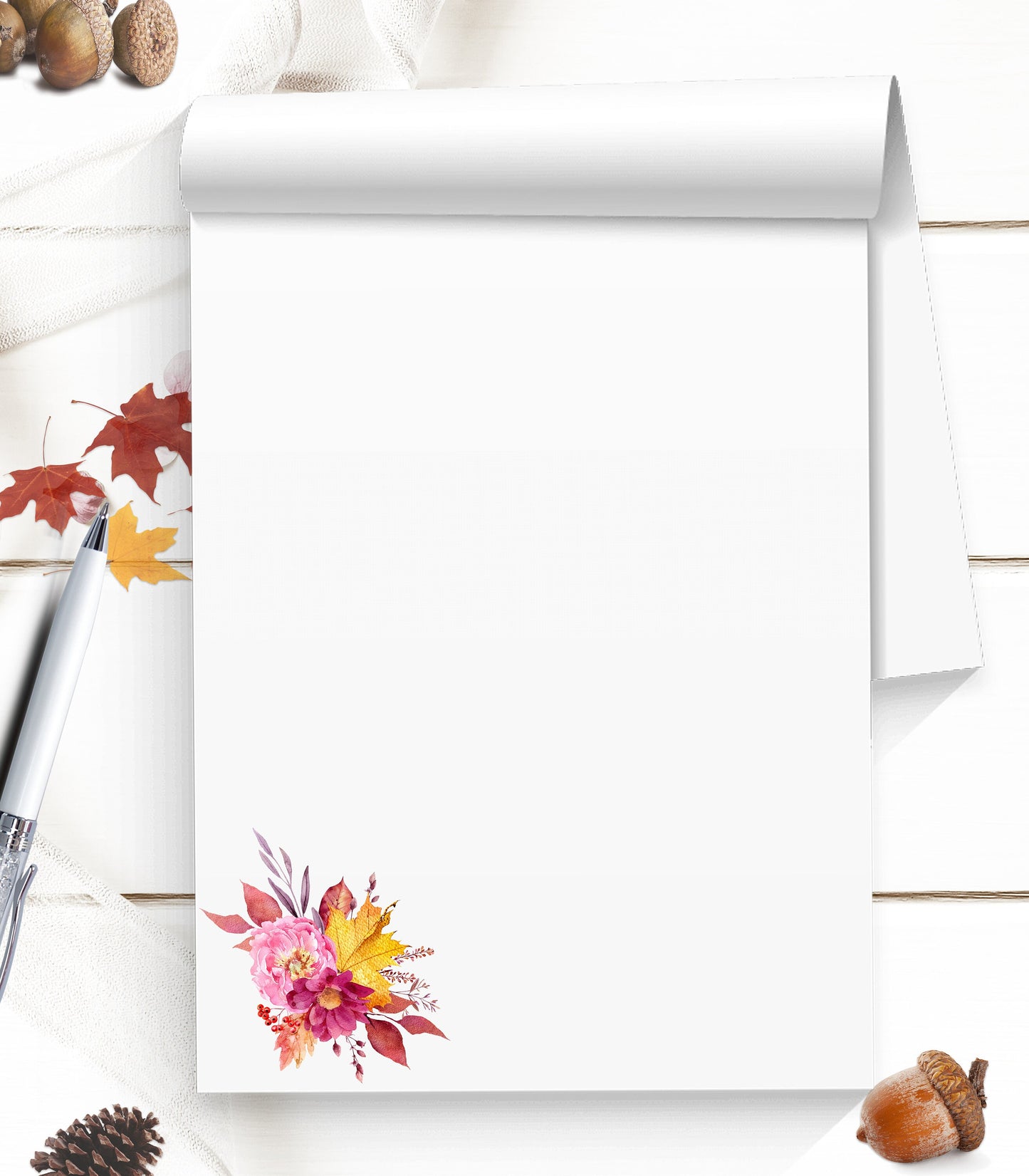 A pretty simple fall notepad would make a sweet housewarming gift or thank you to a hostess