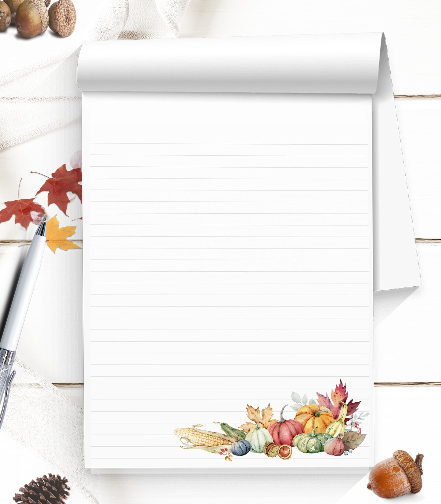 Fall notepad Thanksgiving thank you gift or smooth writing paper for letter writing to pen-pal or friends comes in 5 different