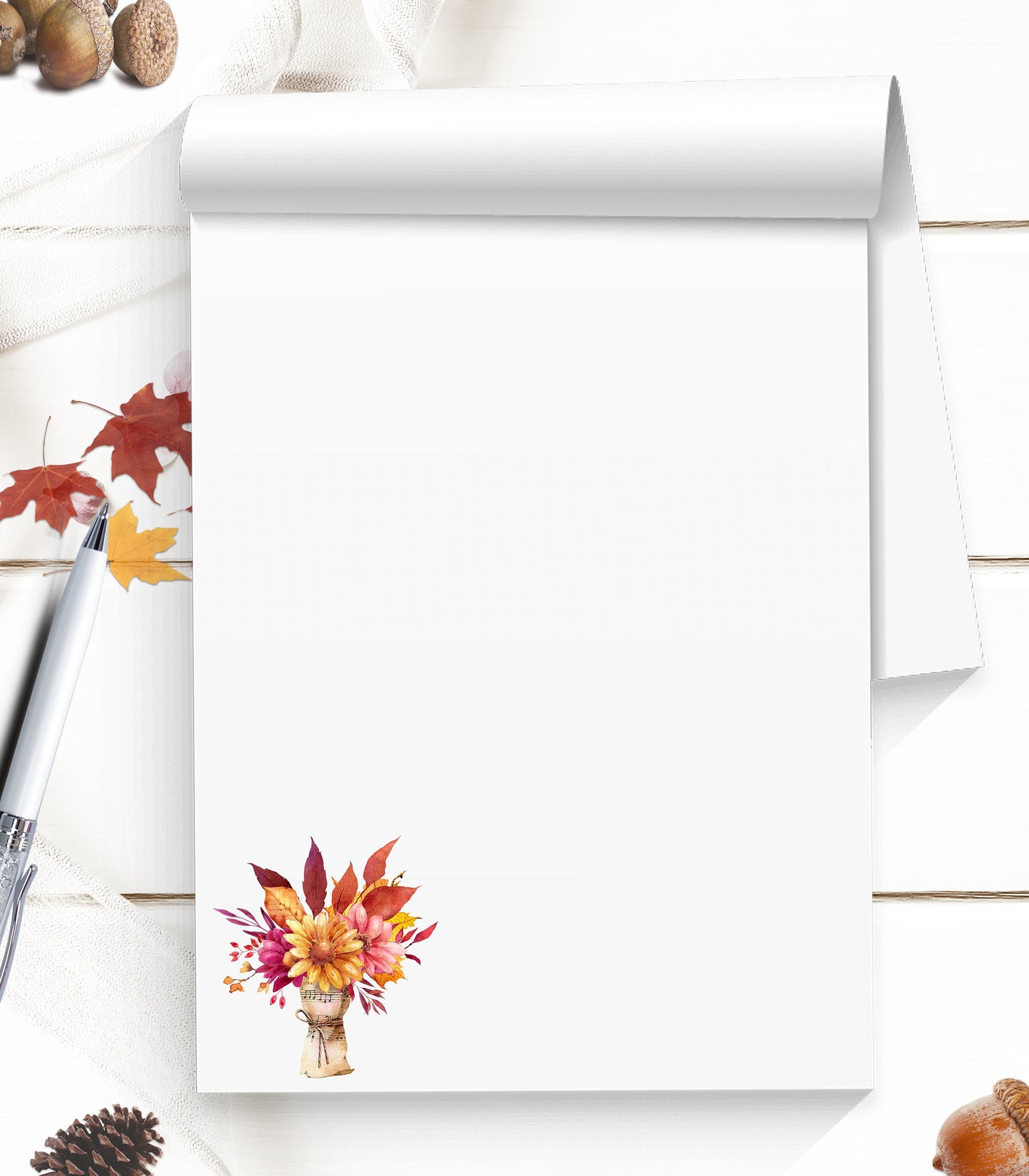 Fall notepad can be a personalized housewarming gift or thank you gift to the teacher