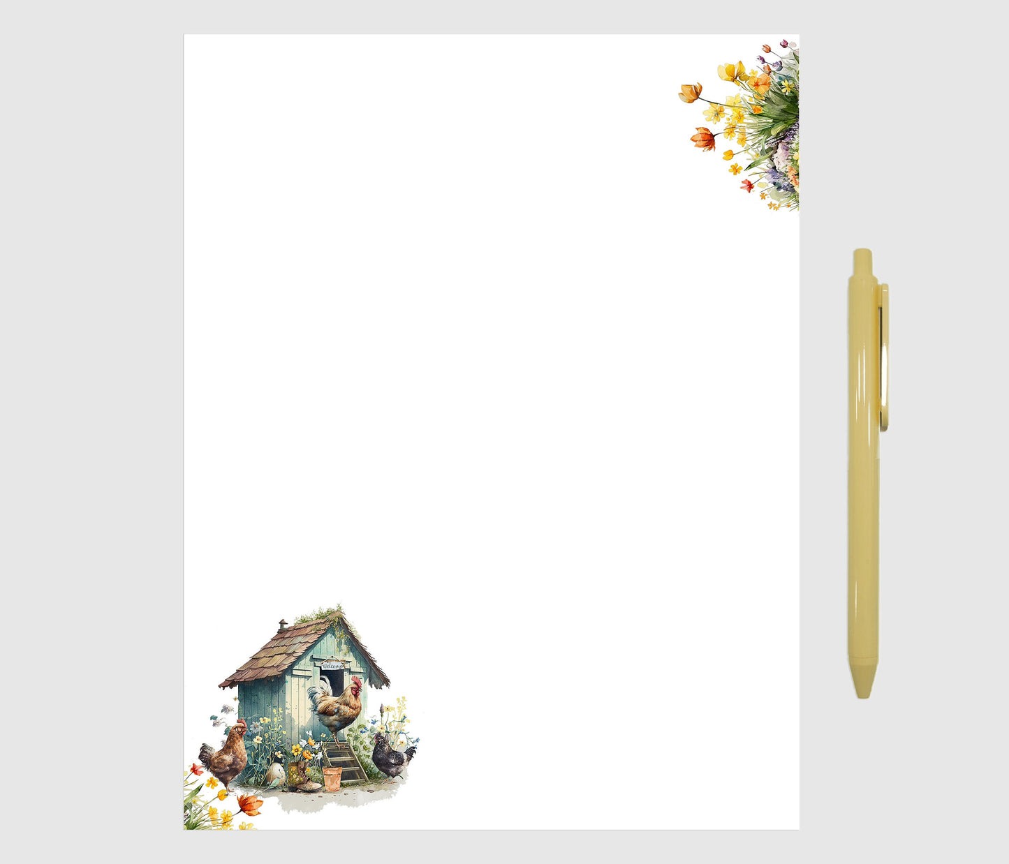 Chicken lover's personalized notepad  Customize writing paper 5 sizes