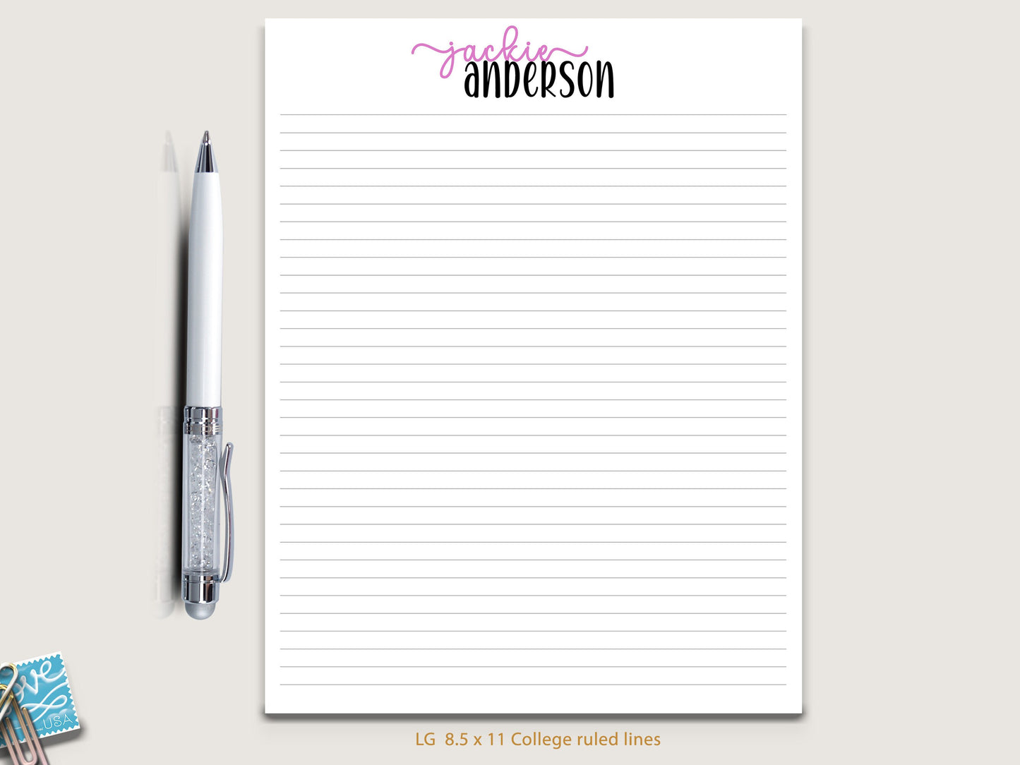 Cute notepad gift for a bridesmaid personalized writing stationery or gift for girls customized letter writing paper