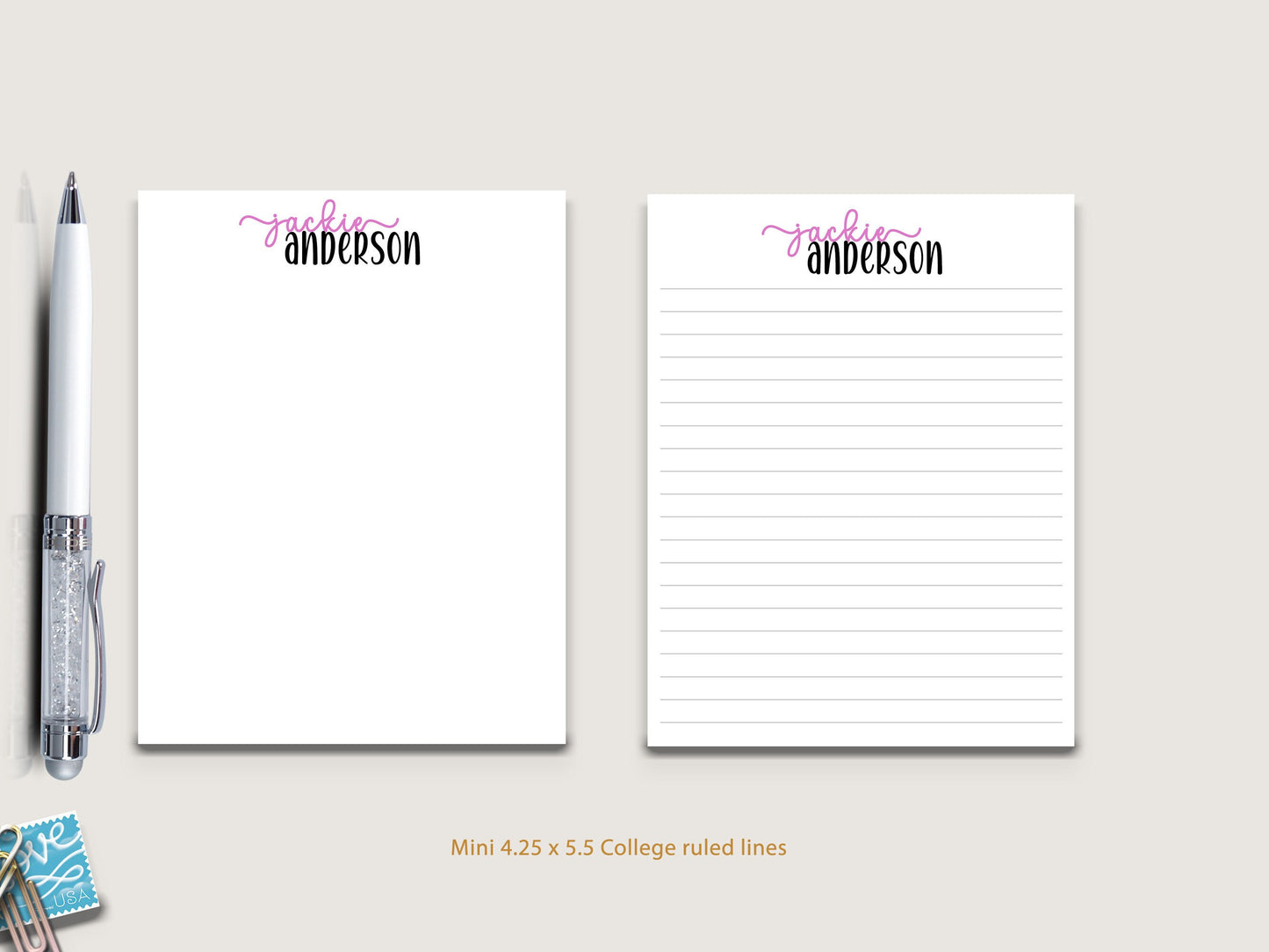 Cute notepad gift for a bridesmaid personalized writing stationery or gift for girls customized letter writing paper