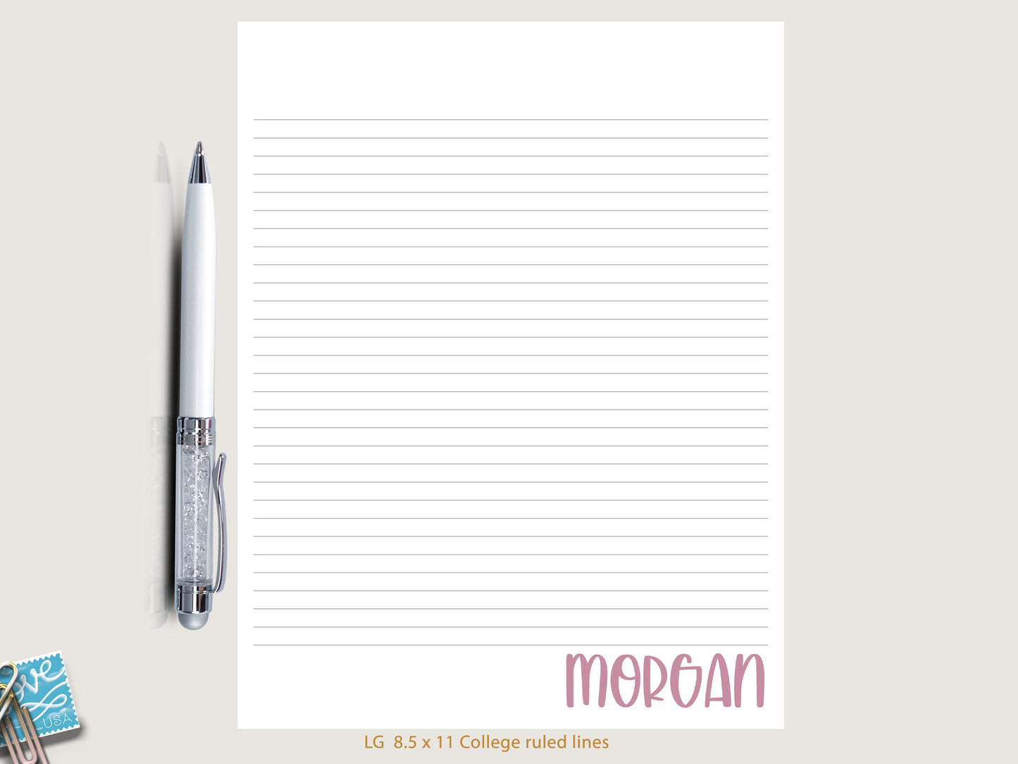 Cute notepad personalized letter writing notebook bridal party gift or gift for girlfriend daughter gift or memo pad