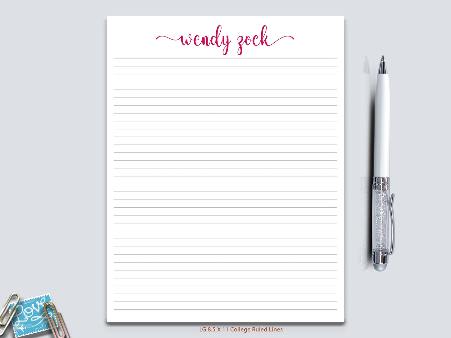 Writing paper personal notepad letter writing stationery a cute notepad font a gift for daughter  or gift for a co-worker