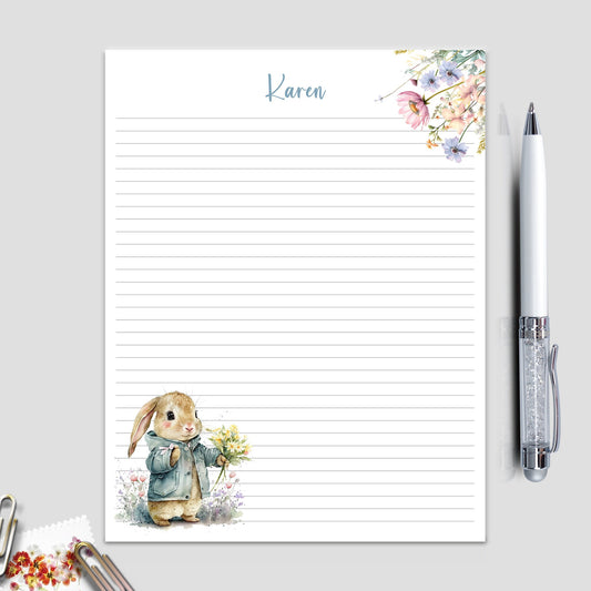 Cute gift for Christmas for bunny lovers bunny gift personalized notepad letter writing paper gift set when you combine 2 or more sizes