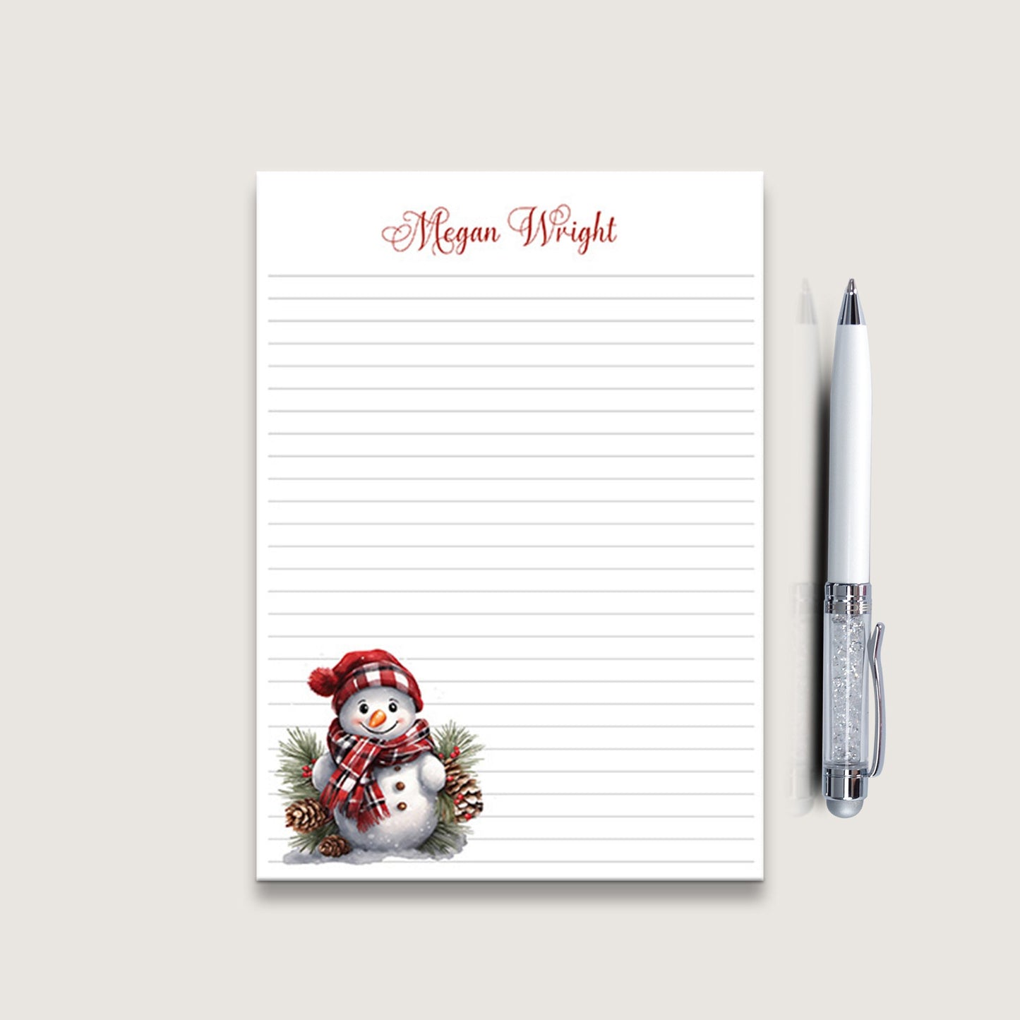 Custom notepads The snowman notepad is a cute memo pad for a Christmas gift stocking stuffer a thank you gift to hand out at holiday parties