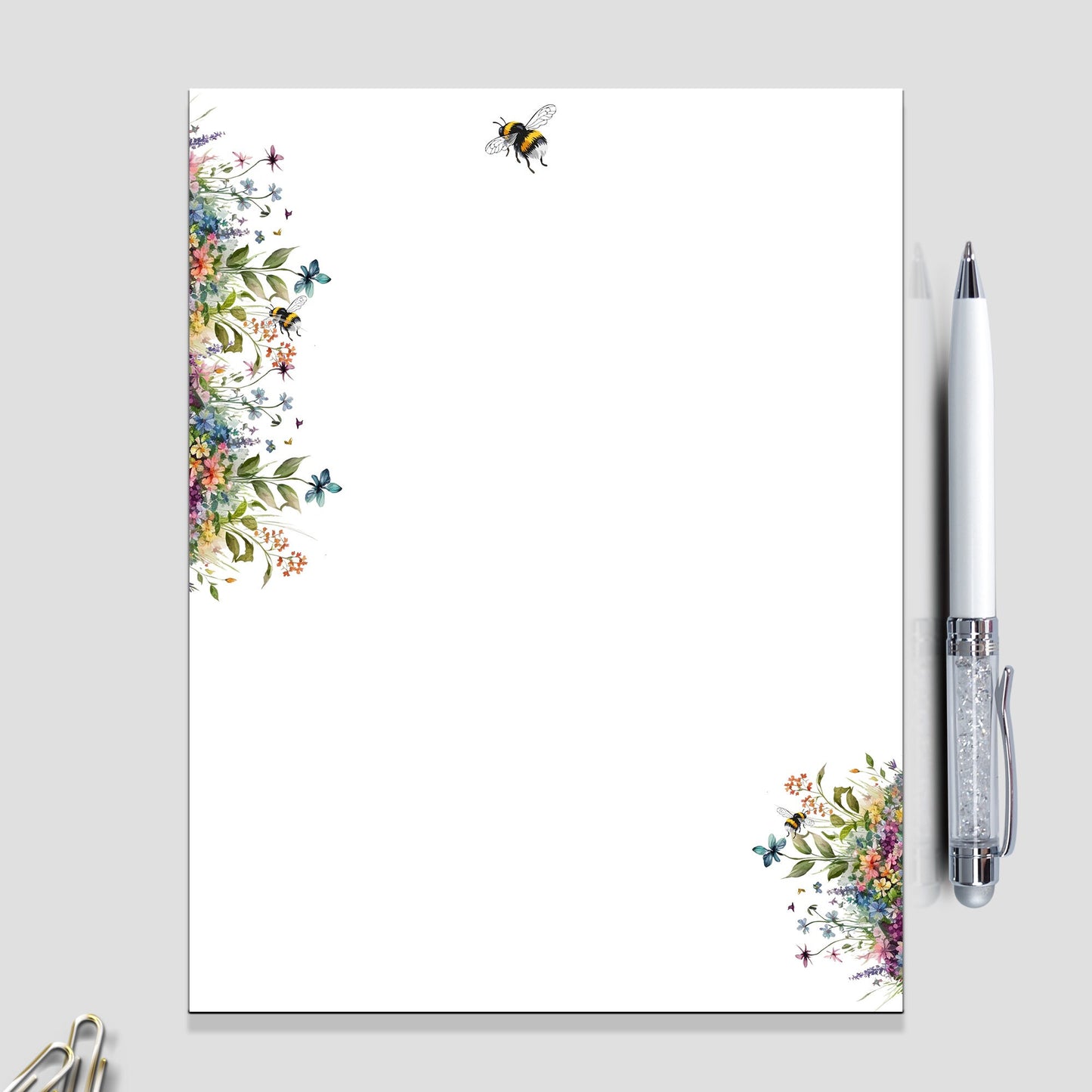 Cute notepad this pretty letter writing paper with cute bee and wildflower is beautiful stationery makes a nice gift to to mom comes in 5 sizes