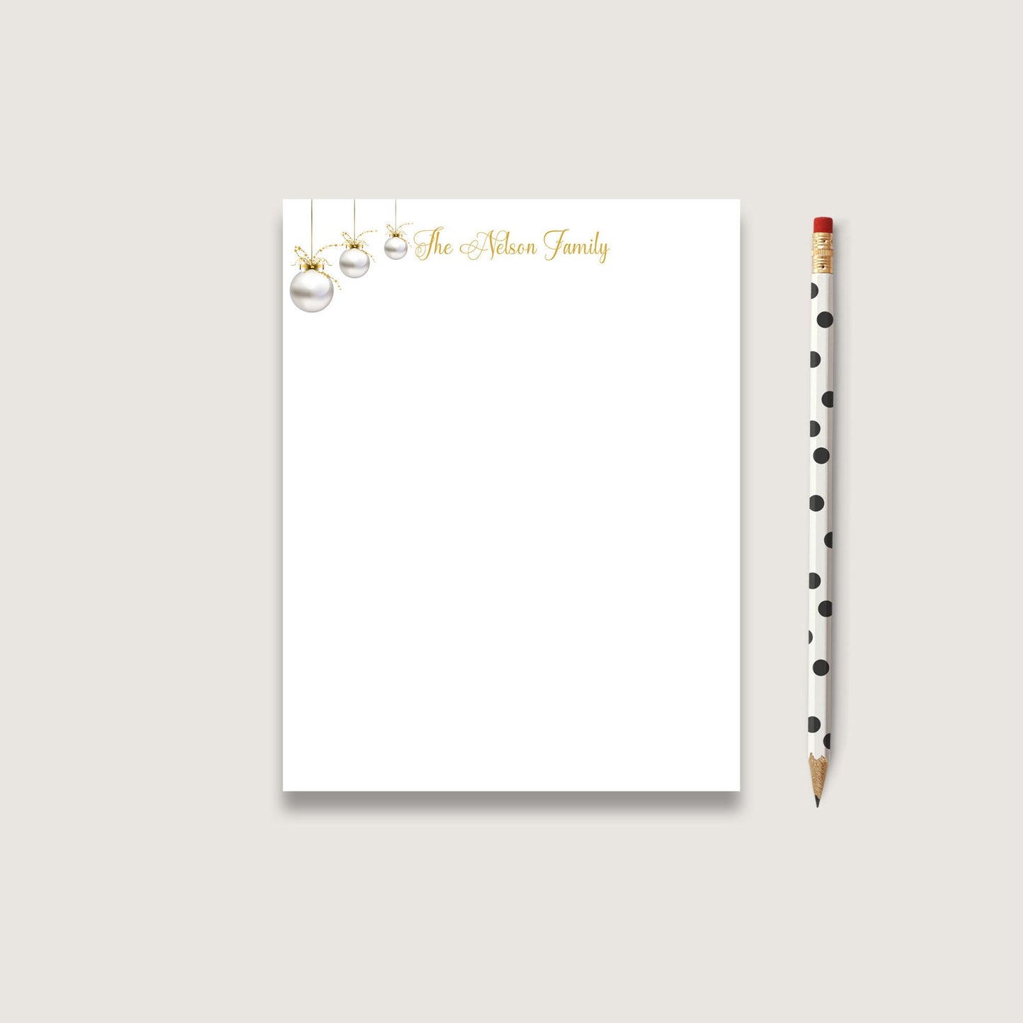 Holiday Family Notepad Christmas stationery comes in 3 different sizes and your choice of lines