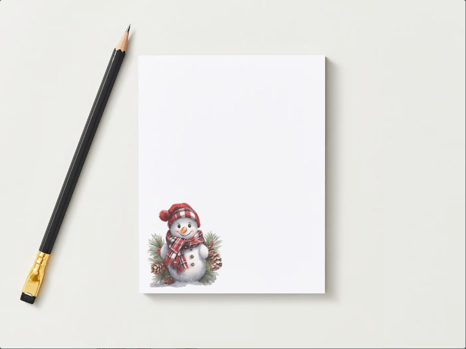 Custom notepads The snowman notepad is a cute memo pad for a Christmas gift stocking stuffer a thank you gift to hand out at holiday parties