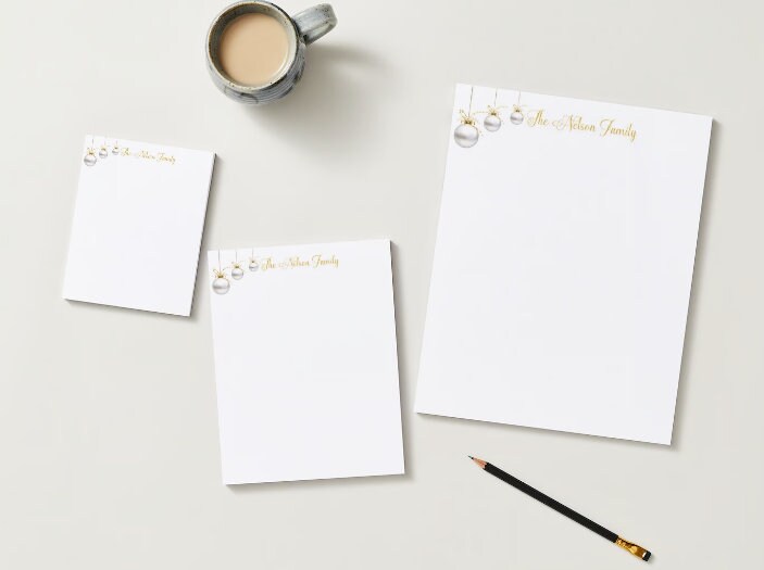 Holiday Family Notepad Christmas stationery comes in 3 different sizes and your choice of lines